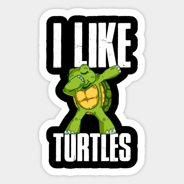 I Like Turtles Funny Turtle Gift Sticker by CatRobot